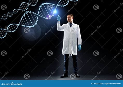 Scientist In Lab Coat Putting Vial With Sample Into Autosampler Of Hplc