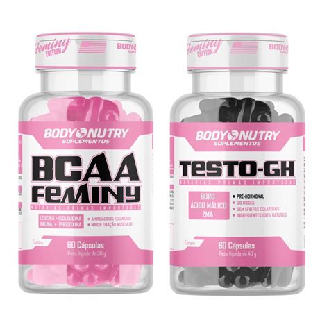 Kit Testo Gh Feminy Pote C Psulas Body Nutry Bcaa Feminy Pote