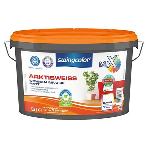 Swingcolor Mix Wandfarbe Arktiswei Basismischfarbe L Matt