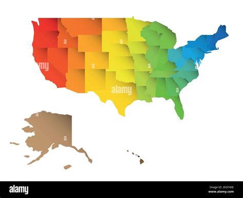 Colorful map of USA Stock Vector Image & Art - Alamy