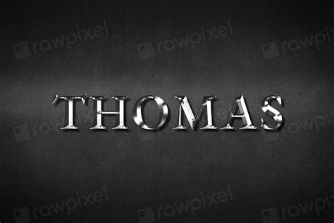 Thomas typography in silver metallic | Free Photo - rawpixel