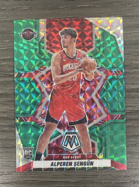 2021 Panini Mosaic Alperen Sengun NBA Debut Green Mosaic Prizm RC