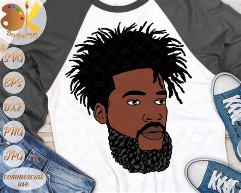 Black Man With Dreadlocks Svg Afro Man With Beard Svg Dope Black Dad