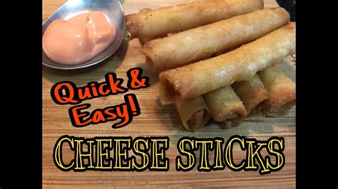 Cheese Sticks Easy Recipe Pinoy Style Youtube