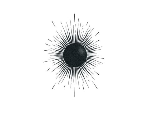 Black Hole Sun Tattoo Black Sun Temporary Tattoo / Minimalist Sun ...