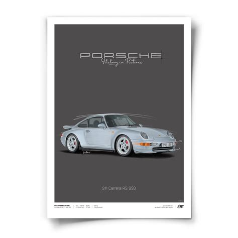 Porsche 911 Carrera Rs 993 Poster 50 X 70 Etsy