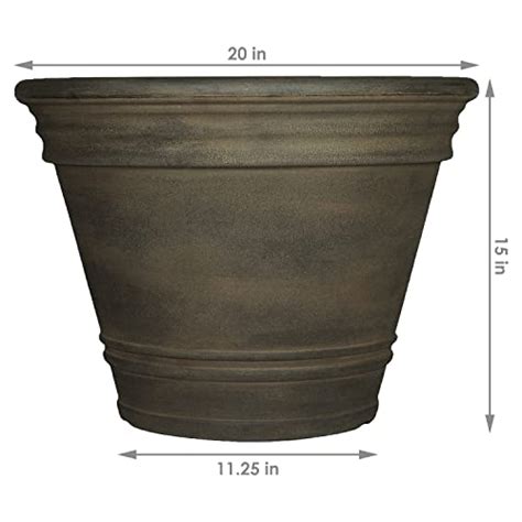 Sunnydaze Franklin Flower Pot Planter Outdoor Indoor Unbreakable