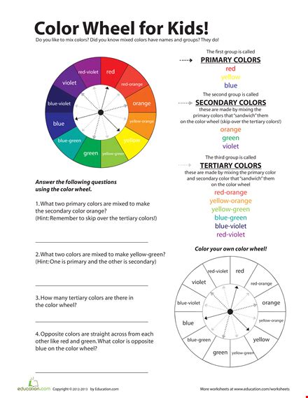 Color Wheel Chart For Kids