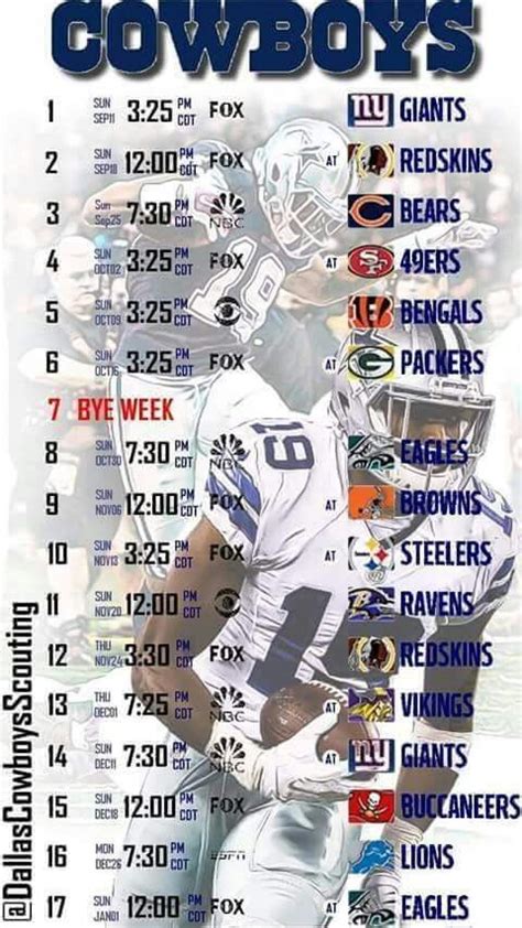 Dallas Cowboys Printable Schedule - prntbl.concejomunicipaldechinu.gov.co