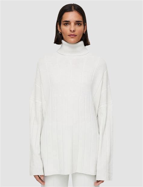 Oversize Knit Poncho Jumper In White Joseph Uk