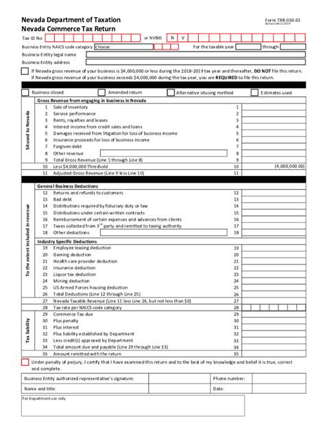 2019 2024 Form NV TXR 030 01 Fill Online Printable Fillable Blank