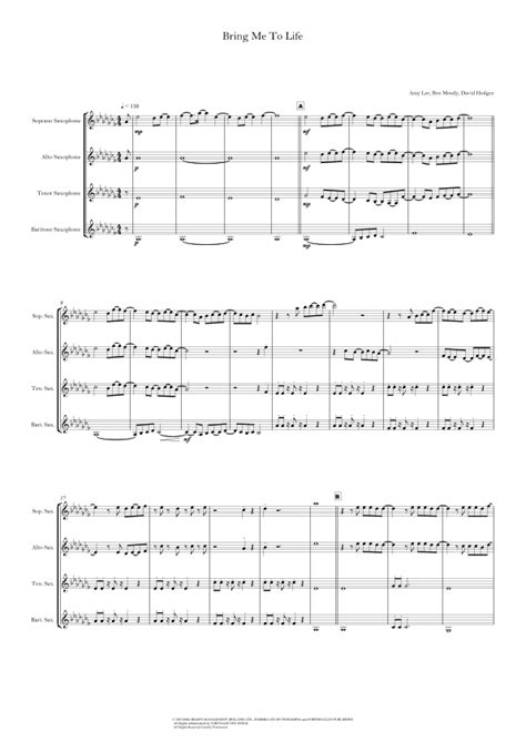 Bring Me To Life Arr Junqueira S By Evanescence Sheet Music For