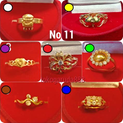 Jual Cincin No 11 Emas Asli Kadar 700 70 22k 2 Dua Gram Gold Model