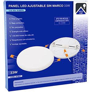 Panel LED redondo ajustable sin marco 33W 6000ºK HEPOLUZ