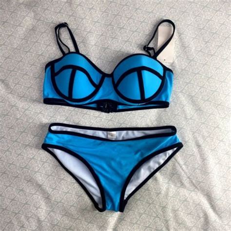 [s] Bnwt Triangl Dupe Bikini Set Swimwear Aqua Blue Size Small Ebay