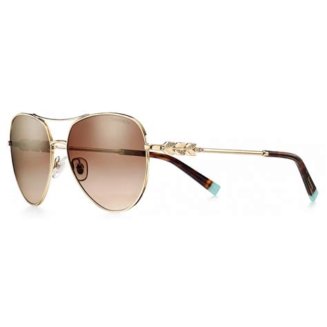 Tiffany And Co Pilot Sunglasses Pale Gold Brown Victoria® Collection Tiffany And Co