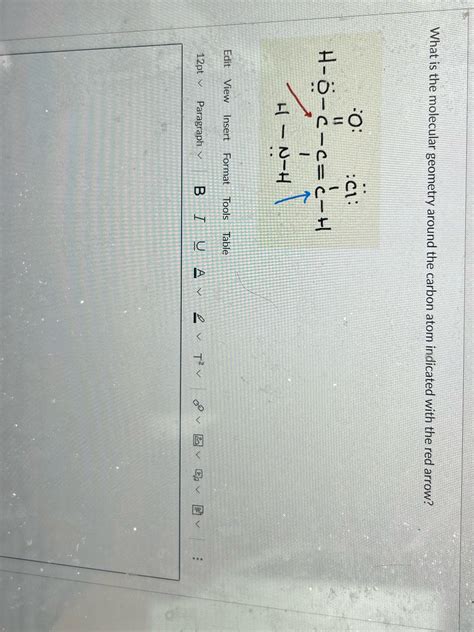 [Solved] What is the molecular geometry around the carbon atom ...
