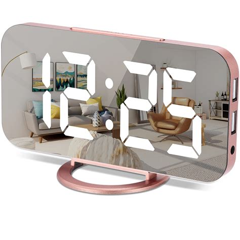 Buy Digital Alarm Clock7 Inch Led Mirrored Large Display With Dual