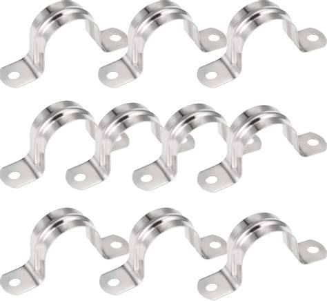 Buy AKIHISA 10 Pcs 2 Holes U Tube Strap Clamp 304 Stainless Steel Rigid