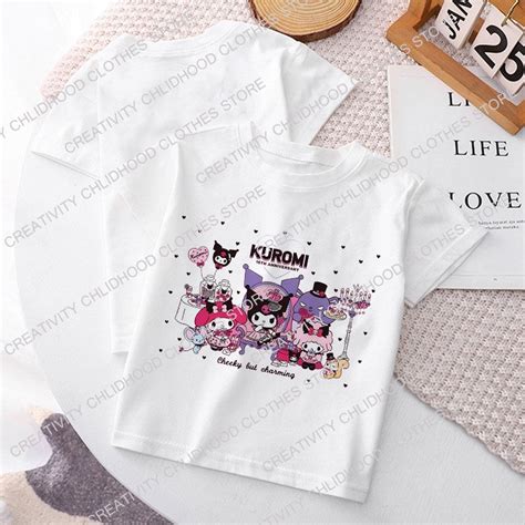 Nuevo Kuromi Tristeza Ni Os Camiseta Y K Kawaii Sanrio Anime Camisetas