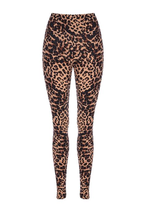 Womens Black And Tan Leopard Print Leggings Peacocks