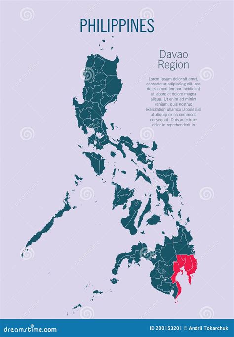 Davao Region Map Silhouette In Philippines Cartoon Vector | CartoonDealer.com #227149959