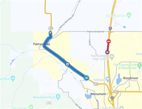 Co 105 Project Map Near Palmer Lake