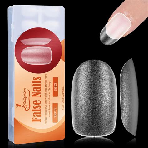 Amazon Pcs Short Oval Widen Nail Tips Full Matte Short Oval