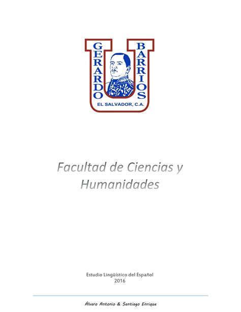 Facultad De Ciencias Y Humanidades De La Universidad Gerardo Barrios Pdf