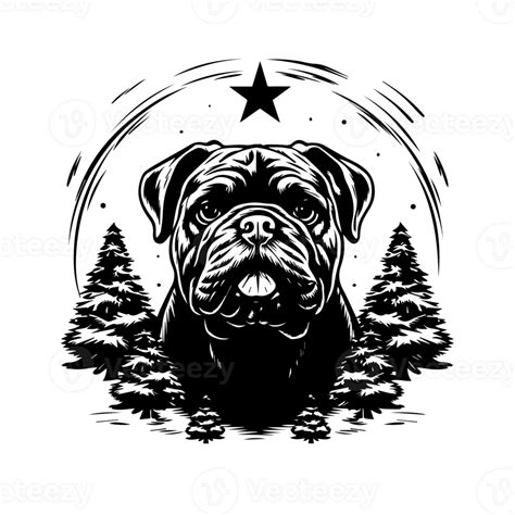 Silhouette bulldog dog christmas design 37048838 PNG