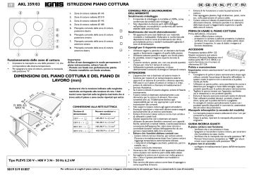 Ignis Akl Ne Hob Grafico Del Programma Manualzz