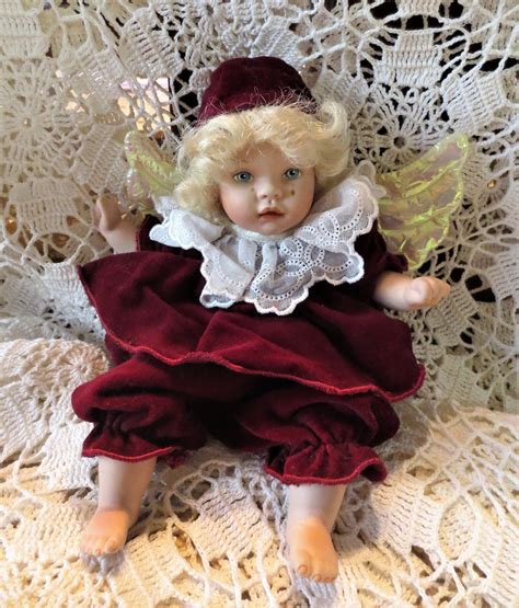 Angel Porcelain Doll By Pauline Tiny Gold Teardrops Vintage Etsy