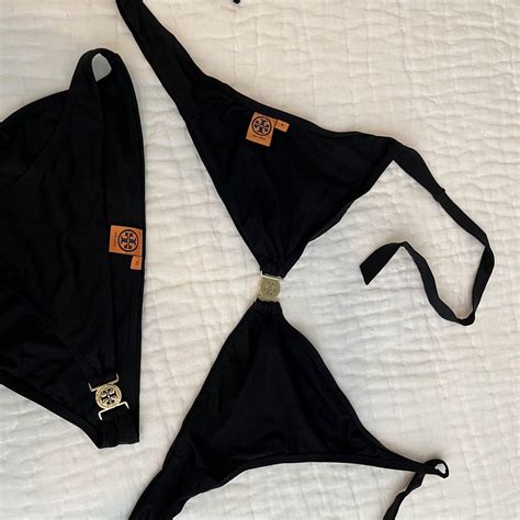 Tory Burch Black Bikini Set Medium Top Xs Bottoms Depop