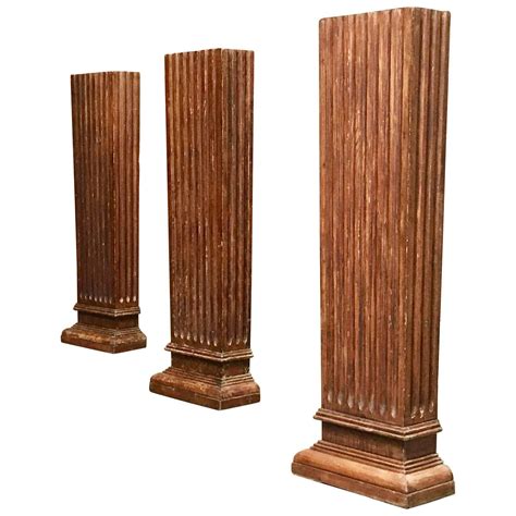 Set Of Three Antique Wood Columns For Sale At 1stdibs Antique Wood