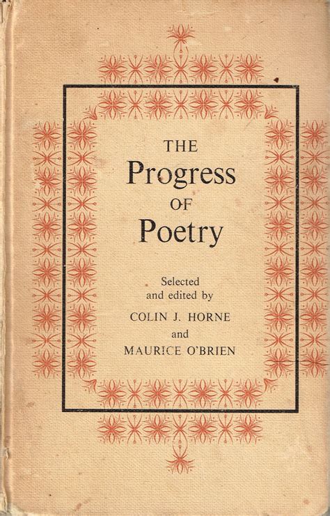 The Progress Of Poetry 1965 Edited By Colin J Horne And Maurice Obrien