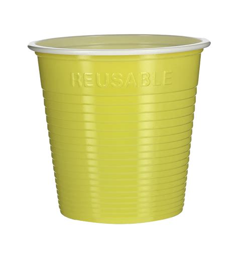 Gobelet Économique Réutilisable PS Bicolore Jaune 160ml 30 Utés