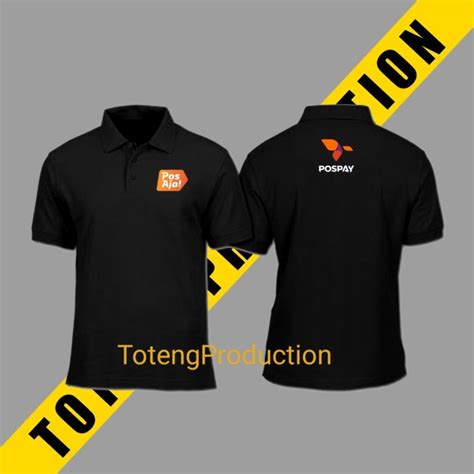 Jual Polo Shirt Pria Baju Kaos Kerah Hitam POSPAY POS AJA Unisex Obral