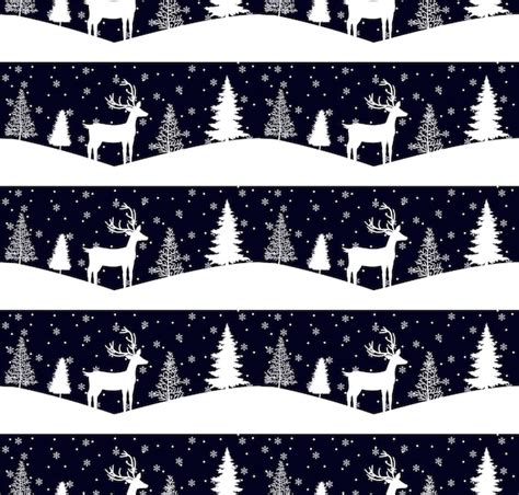 Premium Vector Seamless Merry Christmas Pattern With Deers Winter