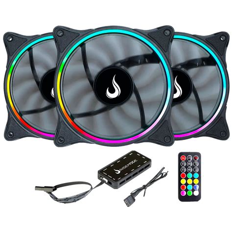 Kit 3 Coolers FAN Rise Mode Laser 120mm RGB Controle Remoto