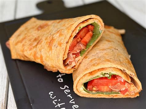 Mediterranean Cottage Cheese Wrap With Prosciutto And Spinach