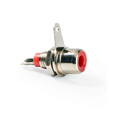 Conector RCA Hembra Para Chasis Rojo MEGATRONICA