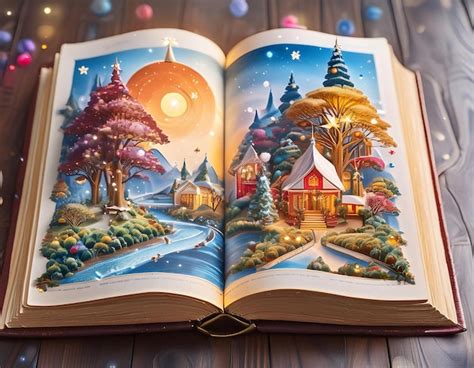 open fairy tale book  enchanting illustrations premium ai