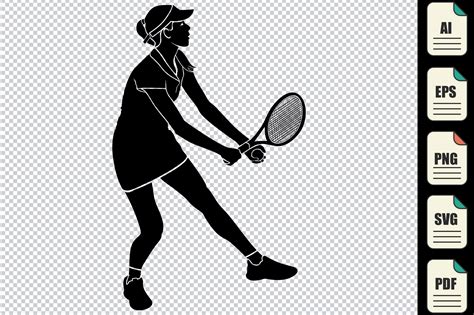 Female Tennis Player Silhouette Sport Graphic By Blue Hat Graphics