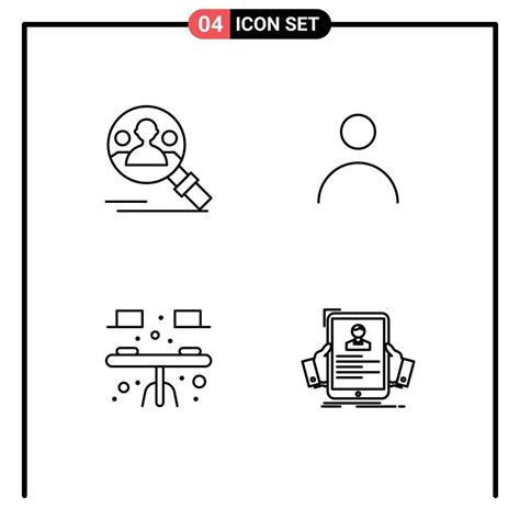 Line Pack of 4 Universal Symbols of find dining user profile table ... 