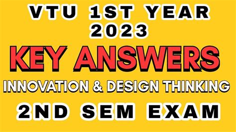 Key Answers For Innovation And Design Thinking Idt Nd Sem Vtu