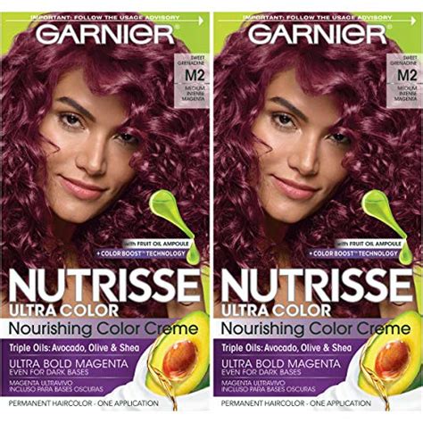 Garnier Nutrisse Ultra Color Nourishing Permanent Hair Cream R2 Medium Intense Auburn 1 Kit Red