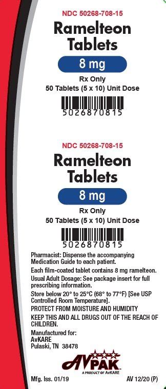 Ramelteon Tablets - FDA prescribing information, side effects and uses