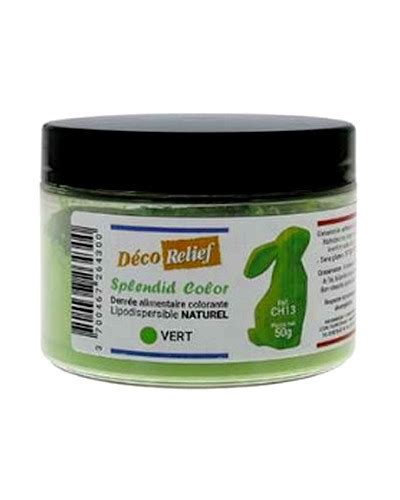 Colorant naturel liposoluble vert Déco Relief pot de 50gr