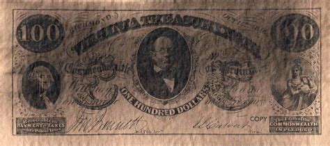 Reproduction 100 Dollars Virginia Treasure Note États Unis Numista