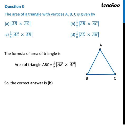 Class 12 MCQ The Area Of A Triangle With Vertices A B C Is Given